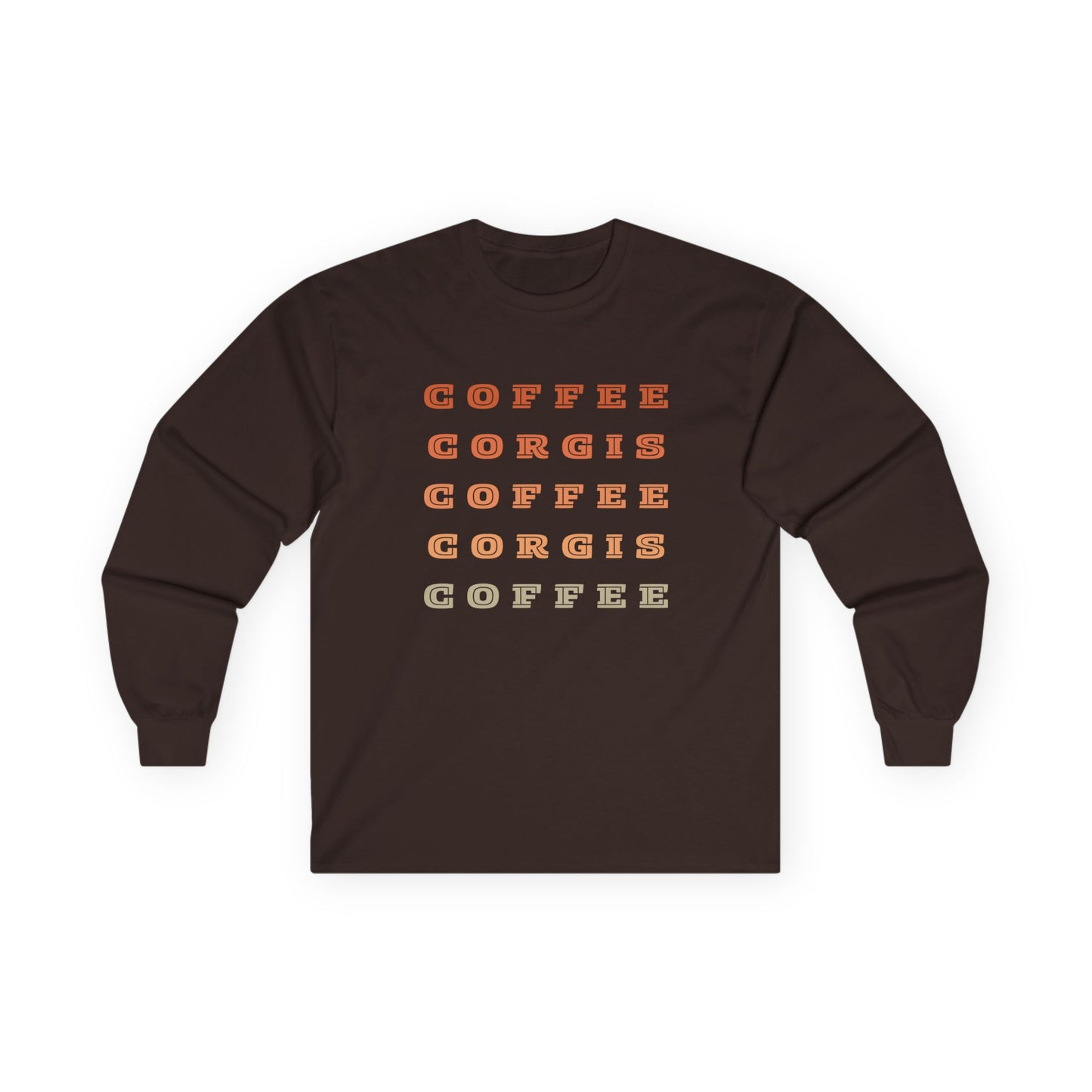 Coffee & Corgis Long Sleeve Tee - Unisex Ultra Cotton Shirt