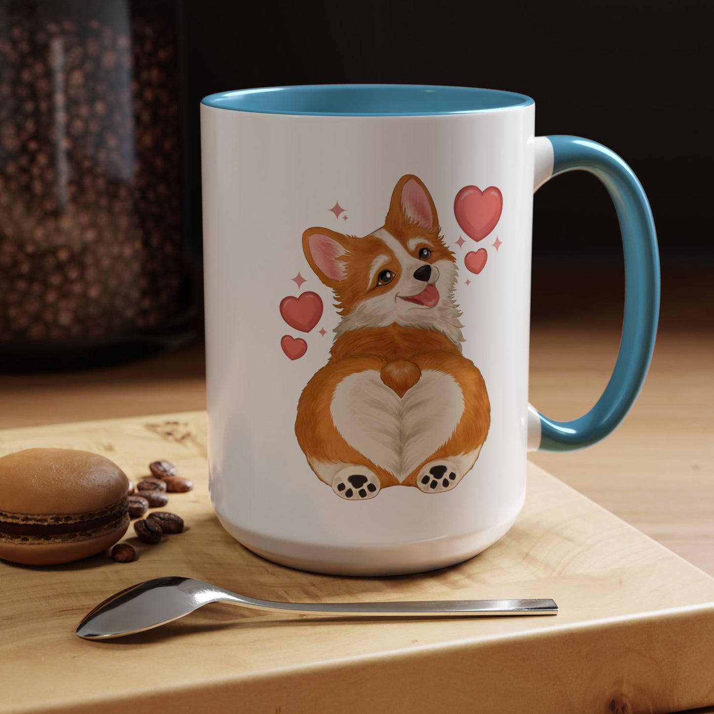Corgi Heart Accent Coffee Mug — Cute Valentine Dog Lover Gift (11/15oz)