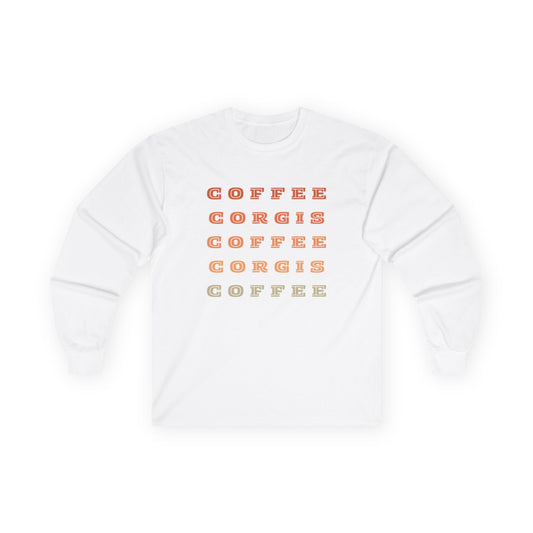 Coffee & Corgis Long Sleeve Tee - Unisex Ultra Cotton Shirt