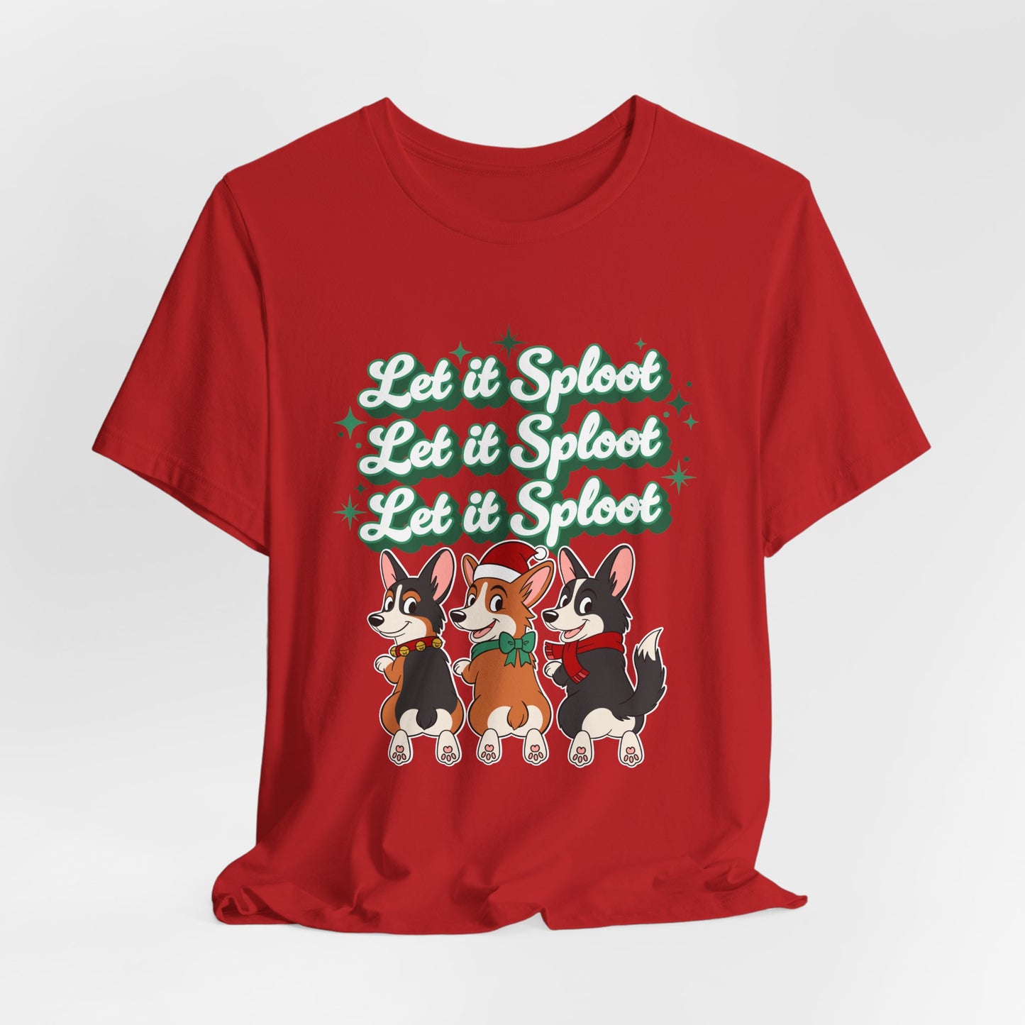 "Let it Sploot" Corgi Christmas T-Shirt