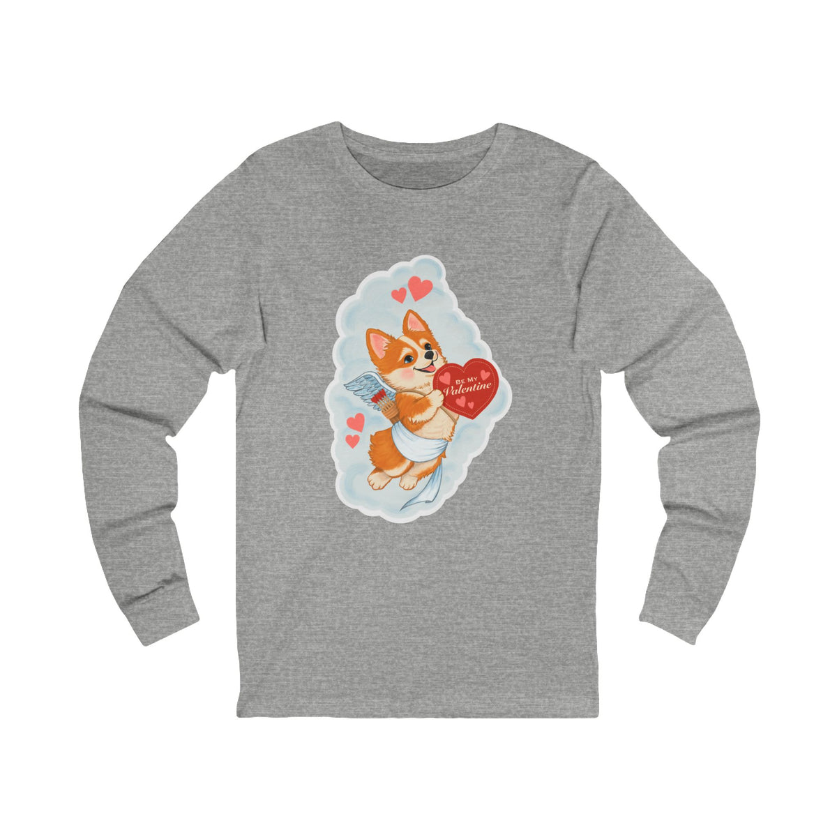 Vintage Cupid Corgi Long Sleeve Tee — Cute Valentine’s Day Dog Shirt