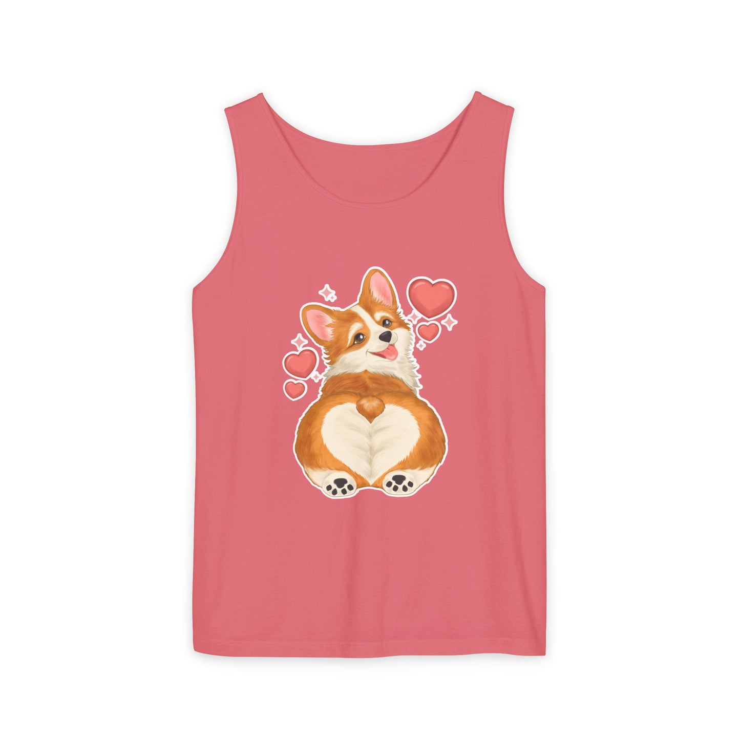 Corgi Heart Butt Tank Top — Cute Valentine Dog Graphic Tank