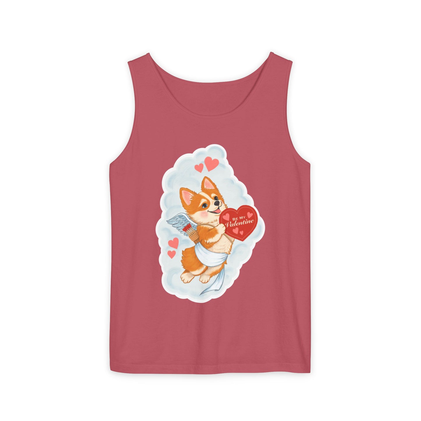 Valentine Corgi Cupid Tank Top — "Be My Valentine" Cute Dog Graphic