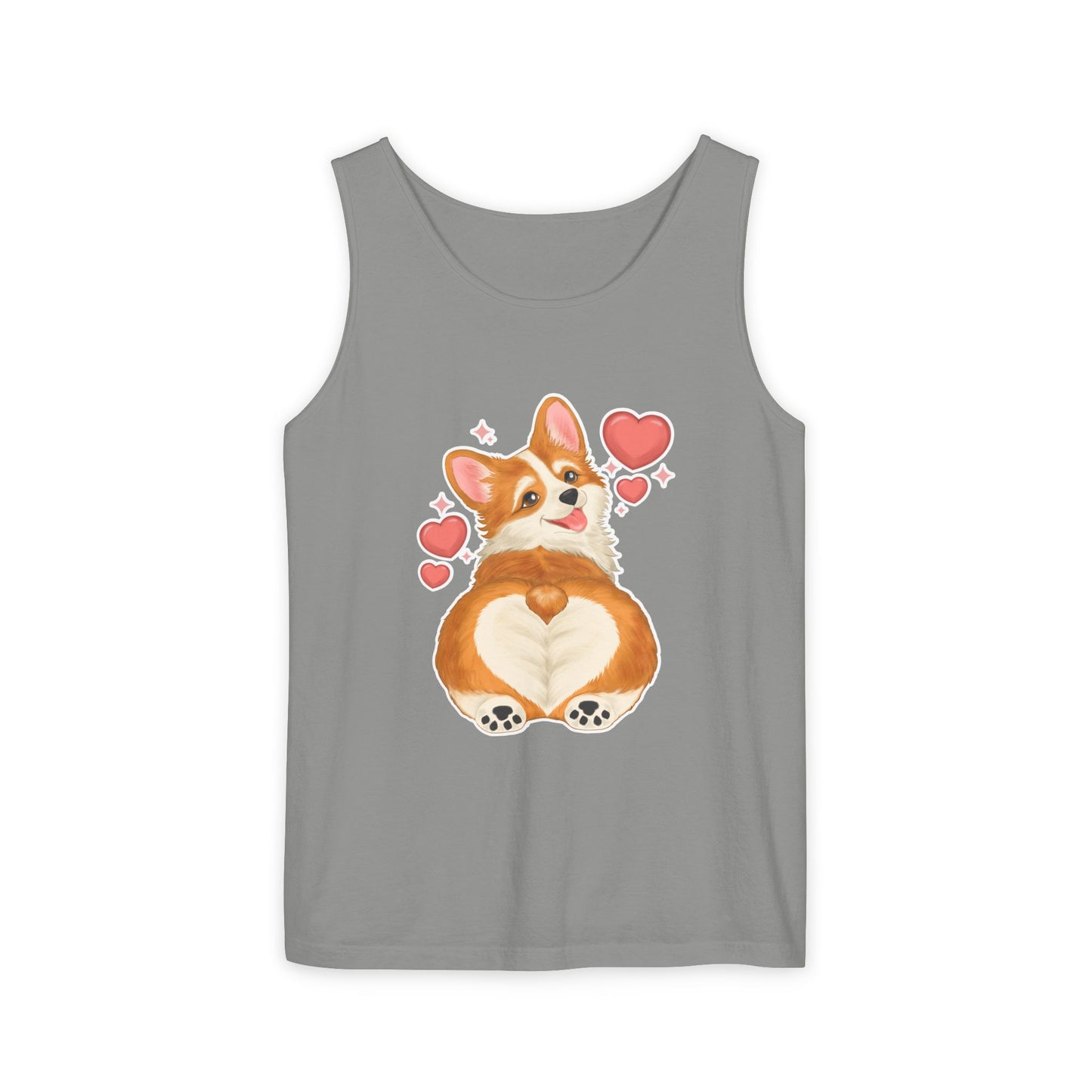 Corgi Heart Butt Tank Top — Cute Valentine Dog Graphic Tank