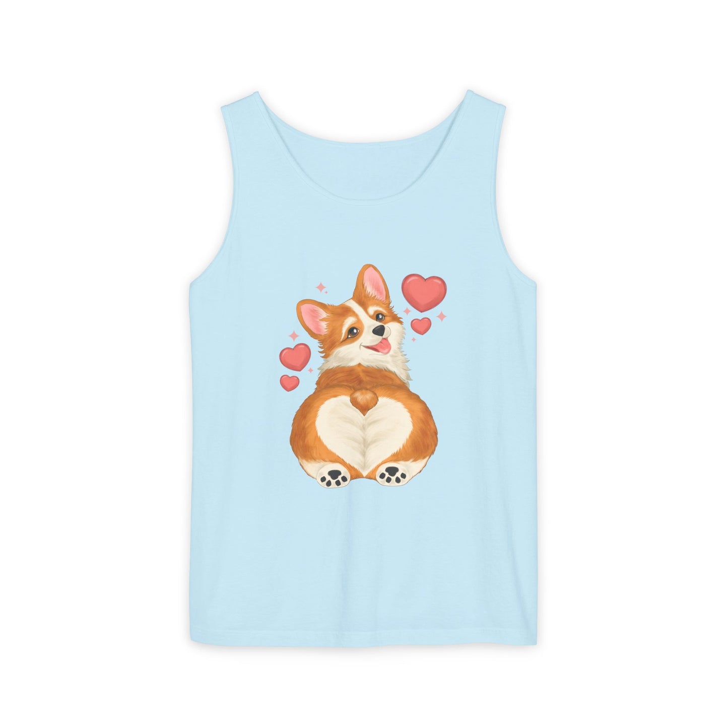 Corgi Heart Butt Tank Top — Cute Valentine Dog Graphic Tank