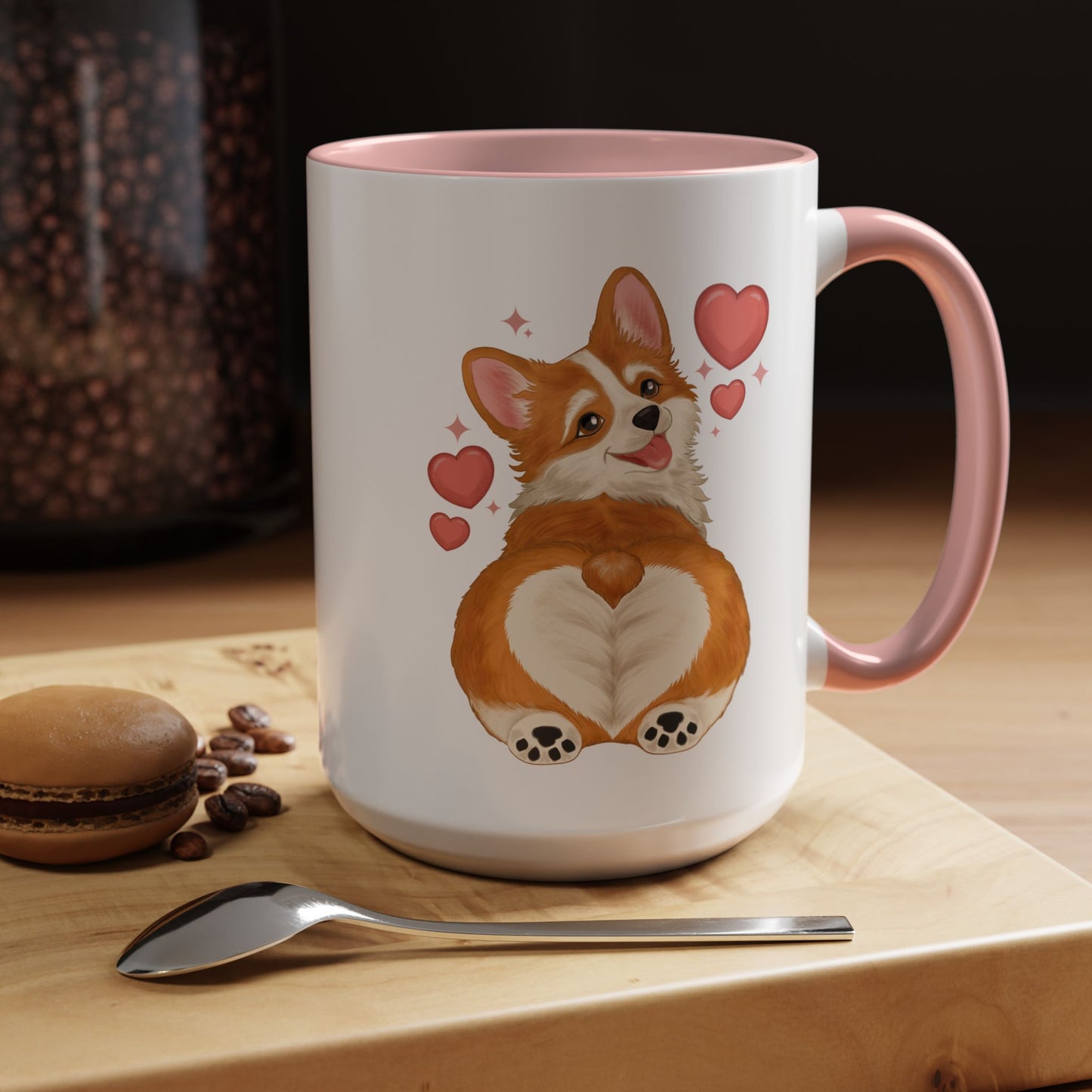 Corgi Heart Accent Coffee Mug — Cute Valentine Dog Lover Gift (11/15oz)