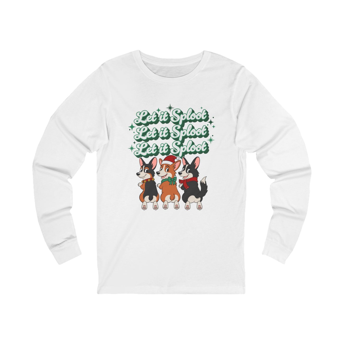 "Let it Sploot" Corgi Christmas Long Sleeve T-Shirt