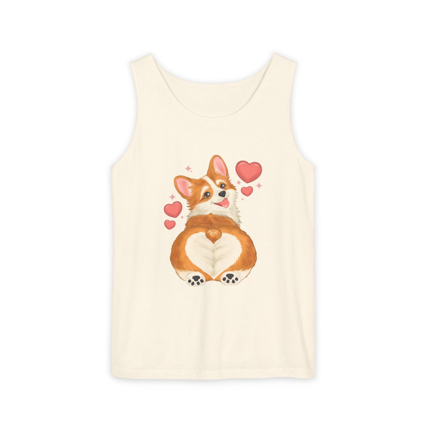Corgi Heart Butt Tank Top — Cute Valentine Dog Graphic Tank