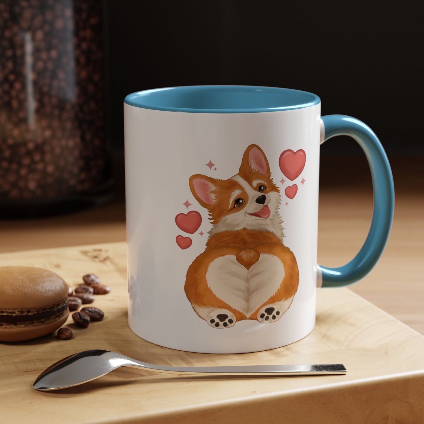 Corgi Heart Accent Coffee Mug — Cute Valentine Dog Lover Gift (11/15oz)