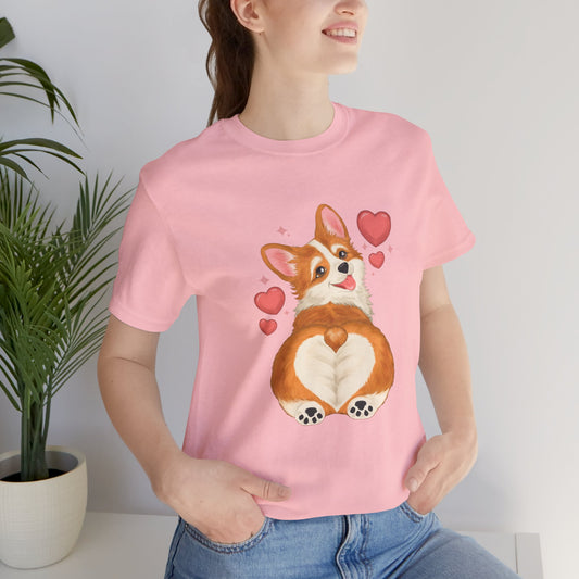 Vintage Corgi Heart Butt T-Shirt — Painterly Dog Graphic Tee