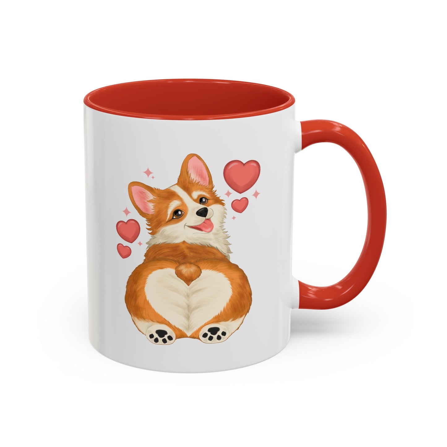 Corgi Heart Accent Coffee Mug — Cute Valentine Dog Lover Gift (11/15oz)