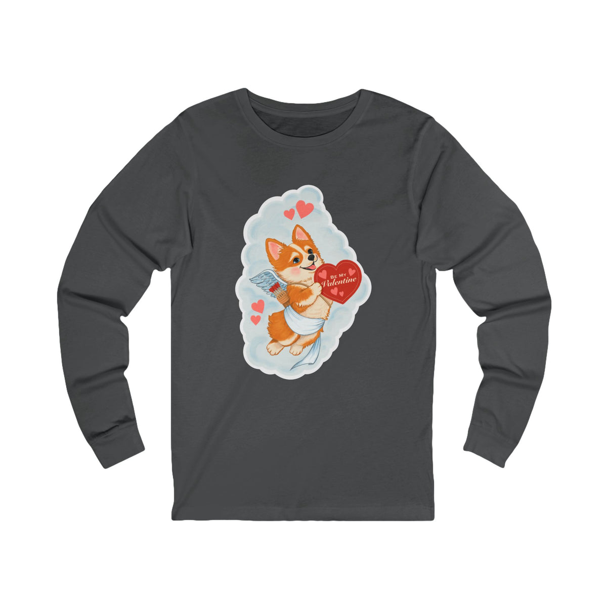 Vintage Cupid Corgi Long Sleeve Tee — Cute Valentine’s Day Dog Shirt