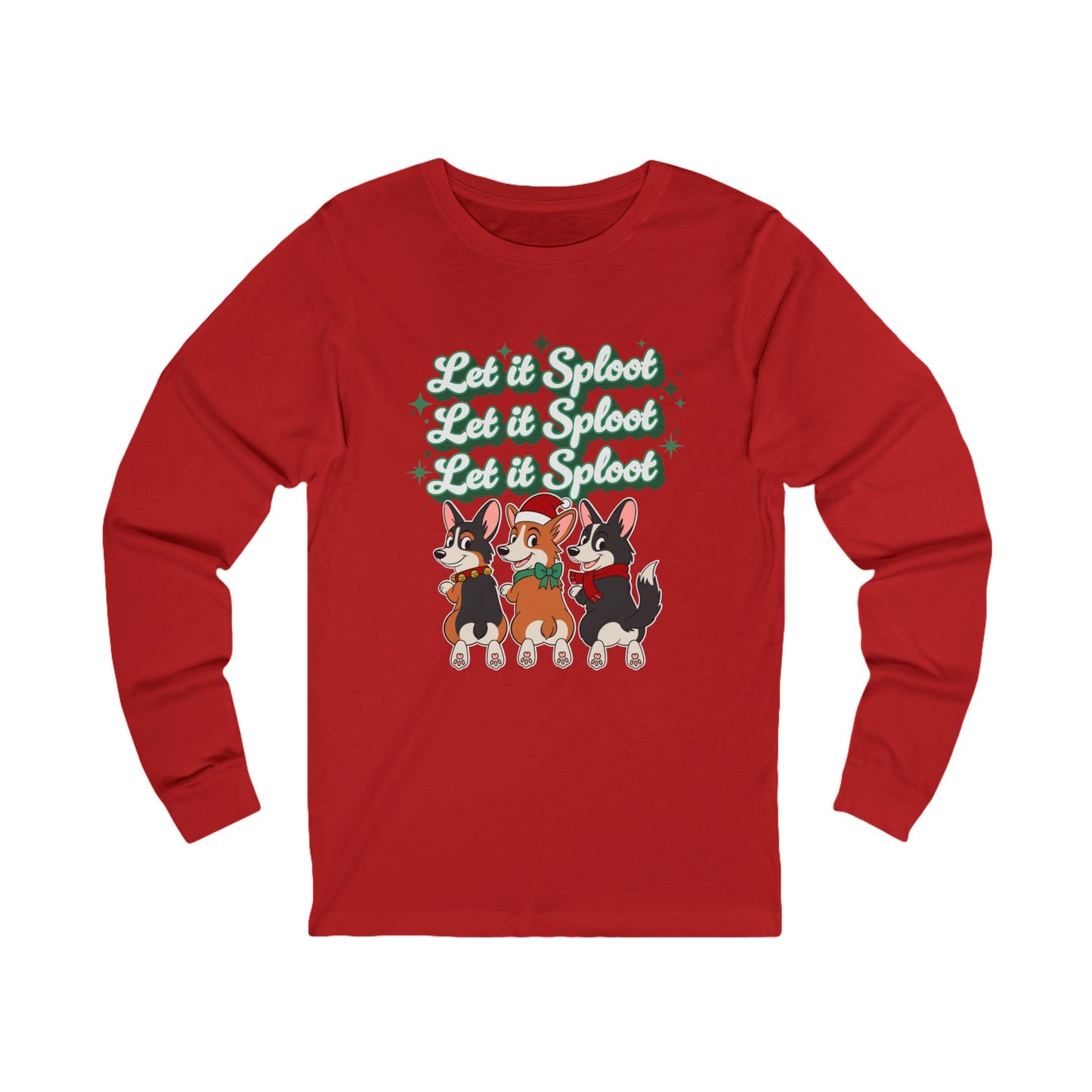 "Let it Sploot" Corgi Christmas Long Sleeve T-Shirt