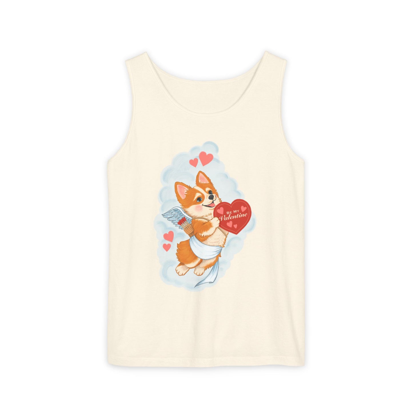 Valentine Corgi Cupid Tank Top — "Be My Valentine" Cute Dog Graphic