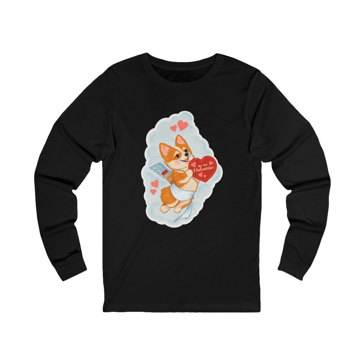 Vintage Cupid Corgi Long Sleeve Tee — Cute Valentine’s Day Dog Shirt