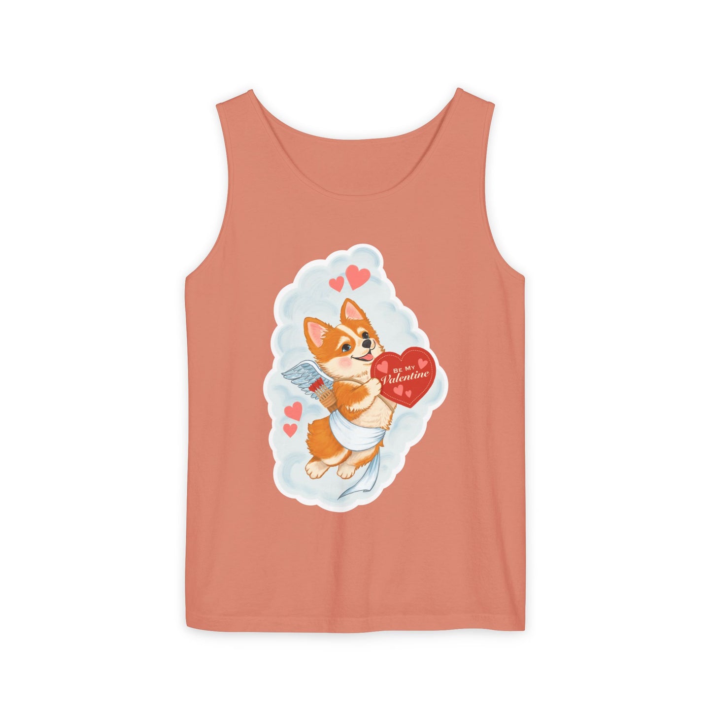 Valentine Corgi Cupid Tank Top — "Be My Valentine" Cute Dog Graphic