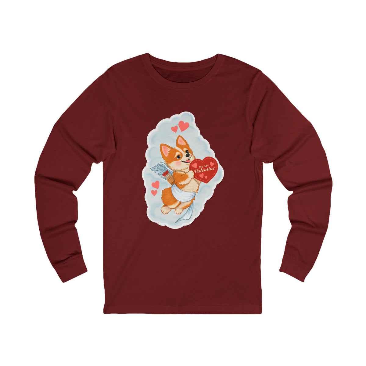 Vintage Cupid Corgi Long Sleeve Tee — Cute Valentine’s Day Dog Shirt