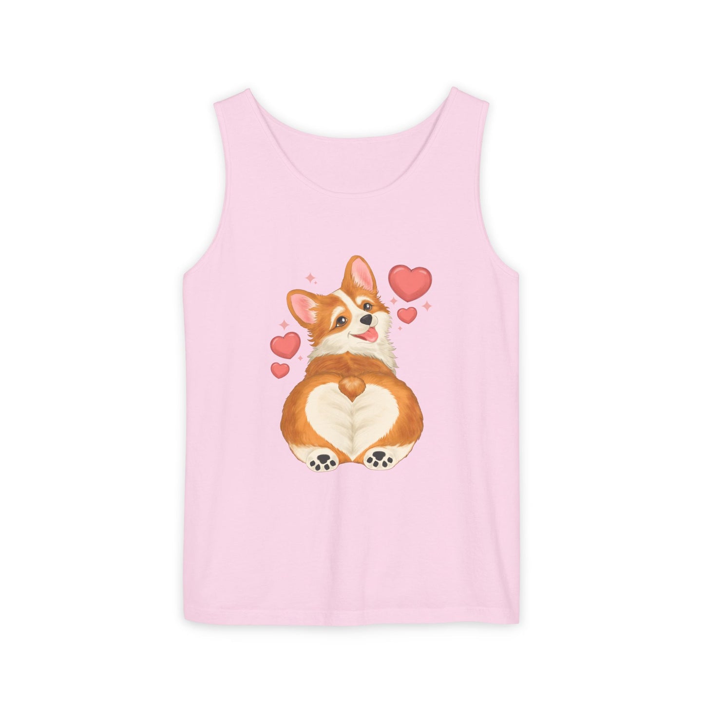 Corgi Heart Butt Tank Top — Cute Valentine Dog Graphic Tank