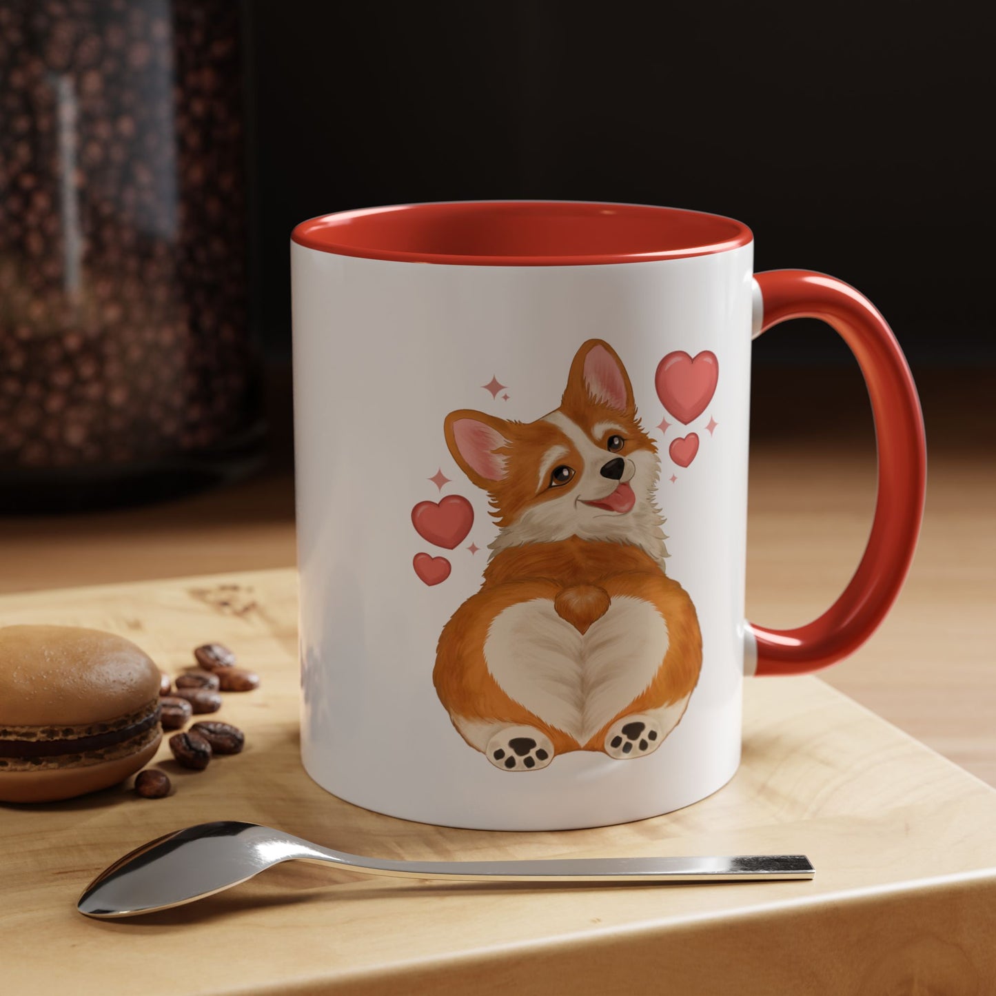 Corgi Heart Accent Coffee Mug — Cute Valentine Dog Lover Gift (11/15oz)