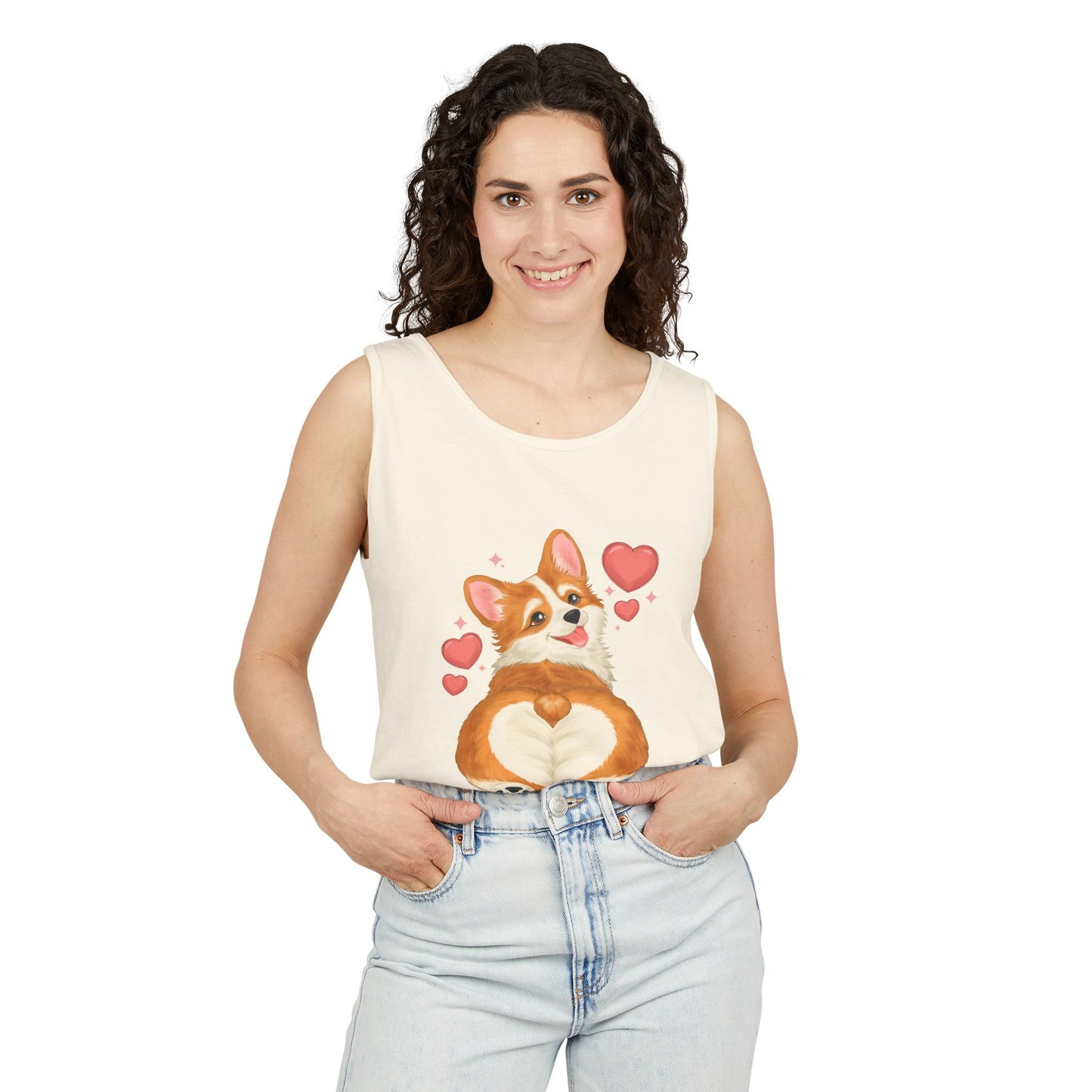 Corgi Heart Butt Tank Top — Cute Valentine Dog Graphic Tank