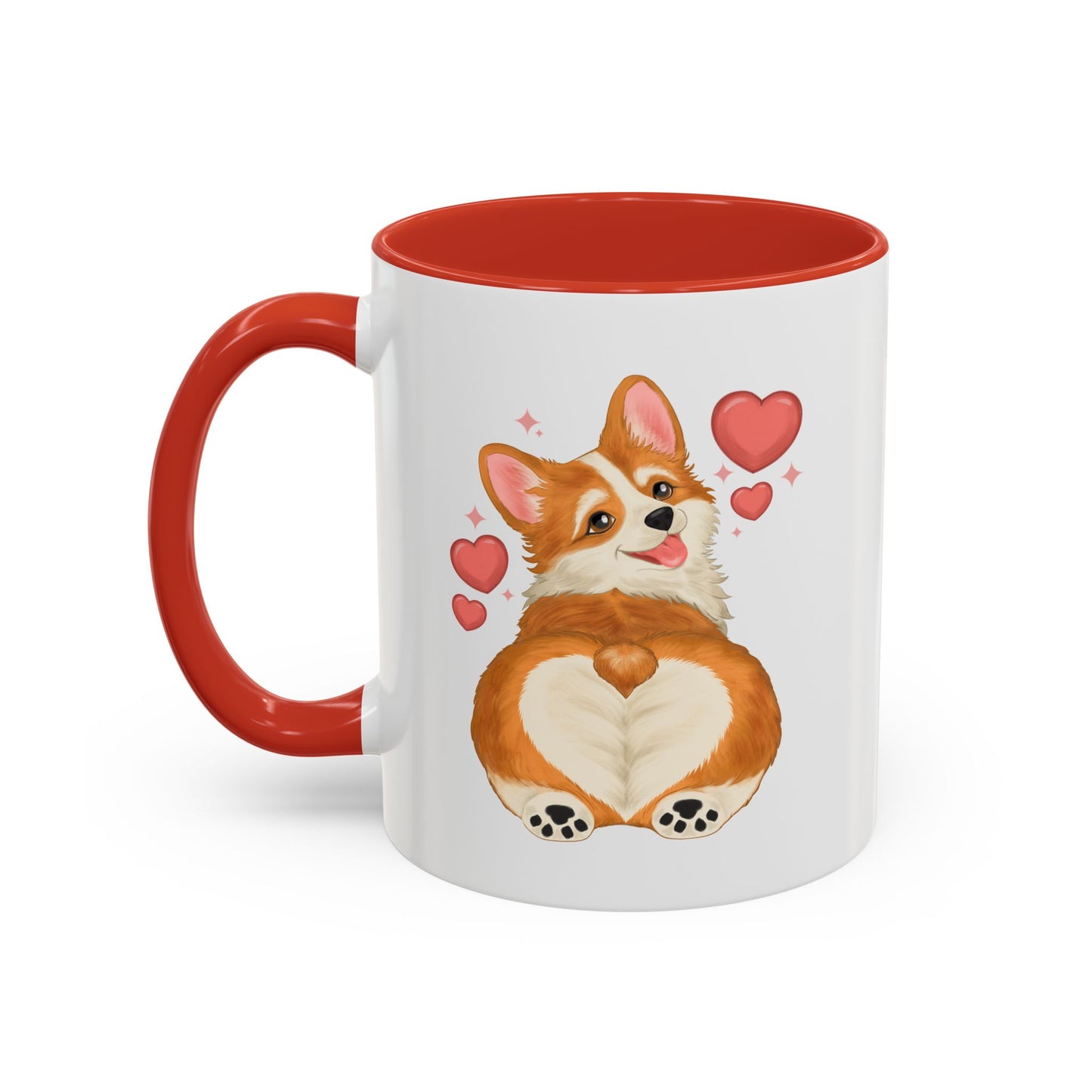 Corgi Heart Accent Coffee Mug — Cute Valentine Dog Lover Gift (11/15oz)