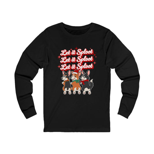 "Let it Sploot" Corgi Christmas Long Sleeve T-Shirt