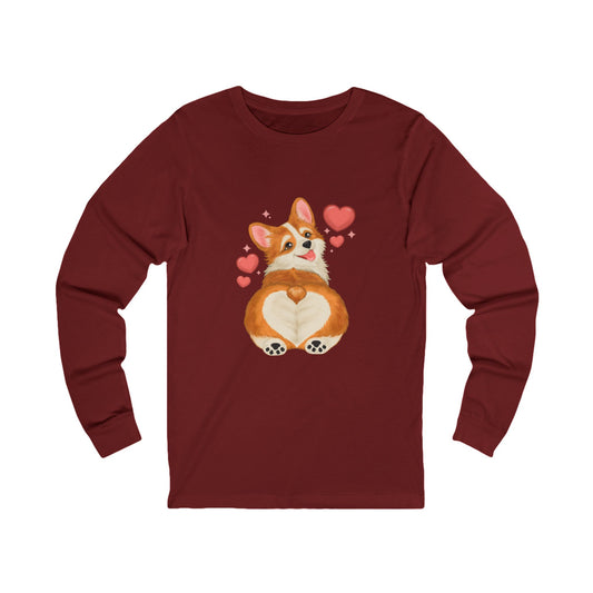 Corgi Heart Butt Long Sleeve Tee — Cute Valentine Dog Shirt