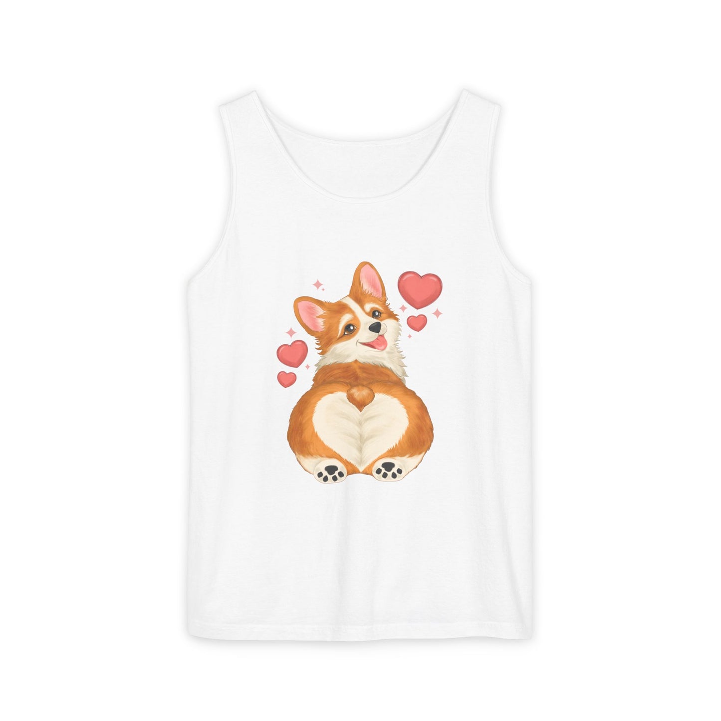 Corgi Heart Butt Tank Top — Cute Valentine Dog Graphic Tank