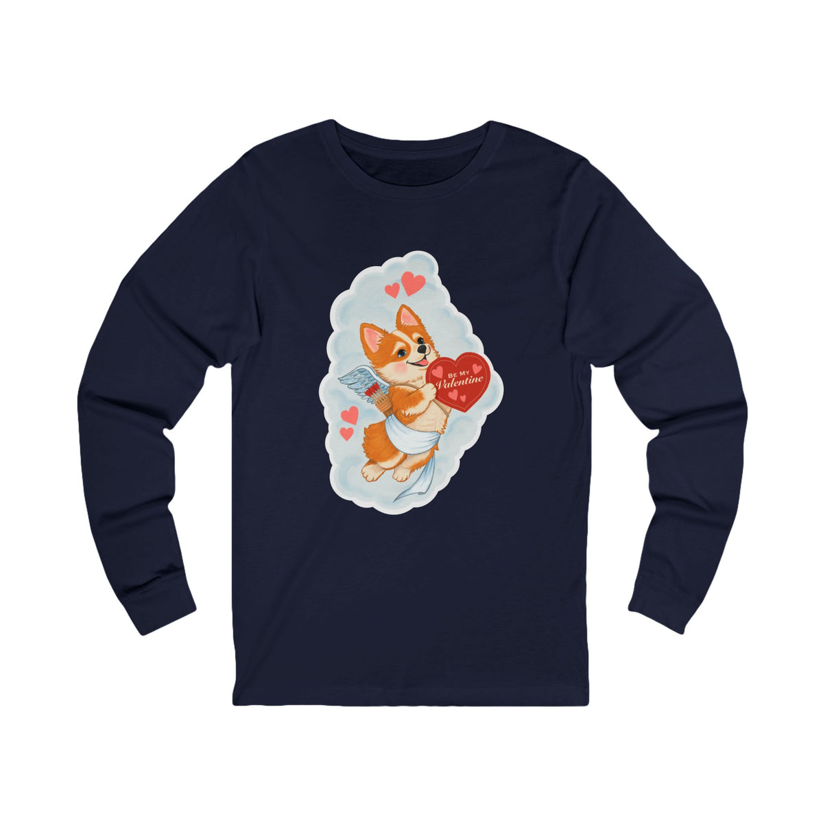 Vintage Cupid Corgi Long Sleeve Tee — Cute Valentine’s Day Dog Shirt