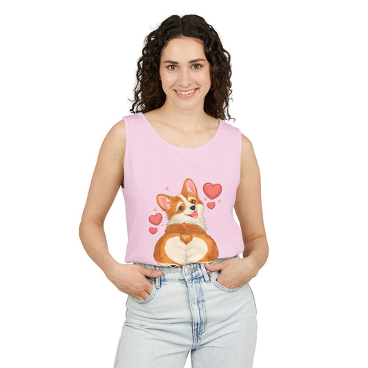 Corgi Heart Butt Tank Top — Cute Valentine Dog Graphic Tank