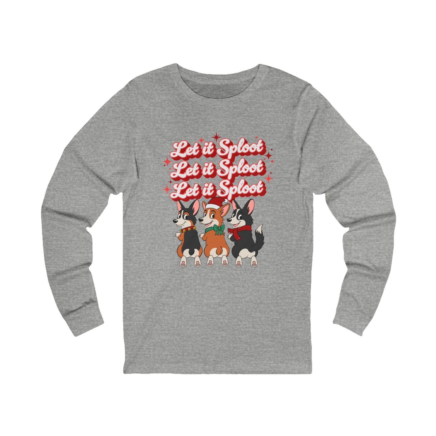 "Let it Sploot" Corgi Christmas Long Sleeve T-Shirt