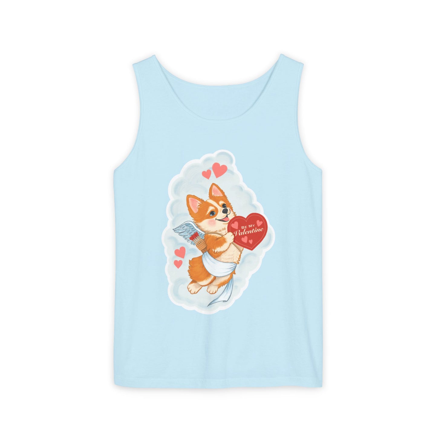 Valentine Corgi Cupid Tank Top — "Be My Valentine" Cute Dog Graphic